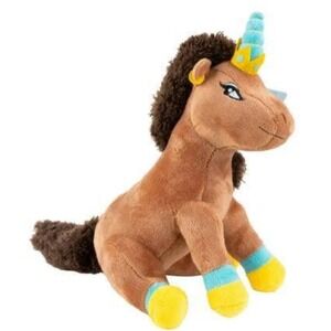 AfroUnicorn Horse Pony Unicorn Plush Stuffed Animal Toy Brown Yellow And Blue